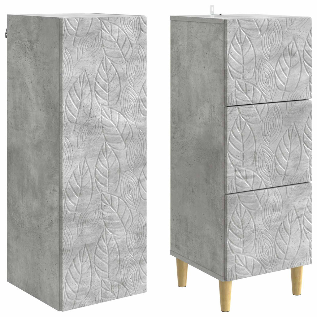 Schrankset 2 pcs Betongrau 33 x 34,5 x 90 cm Holzwerkstoff