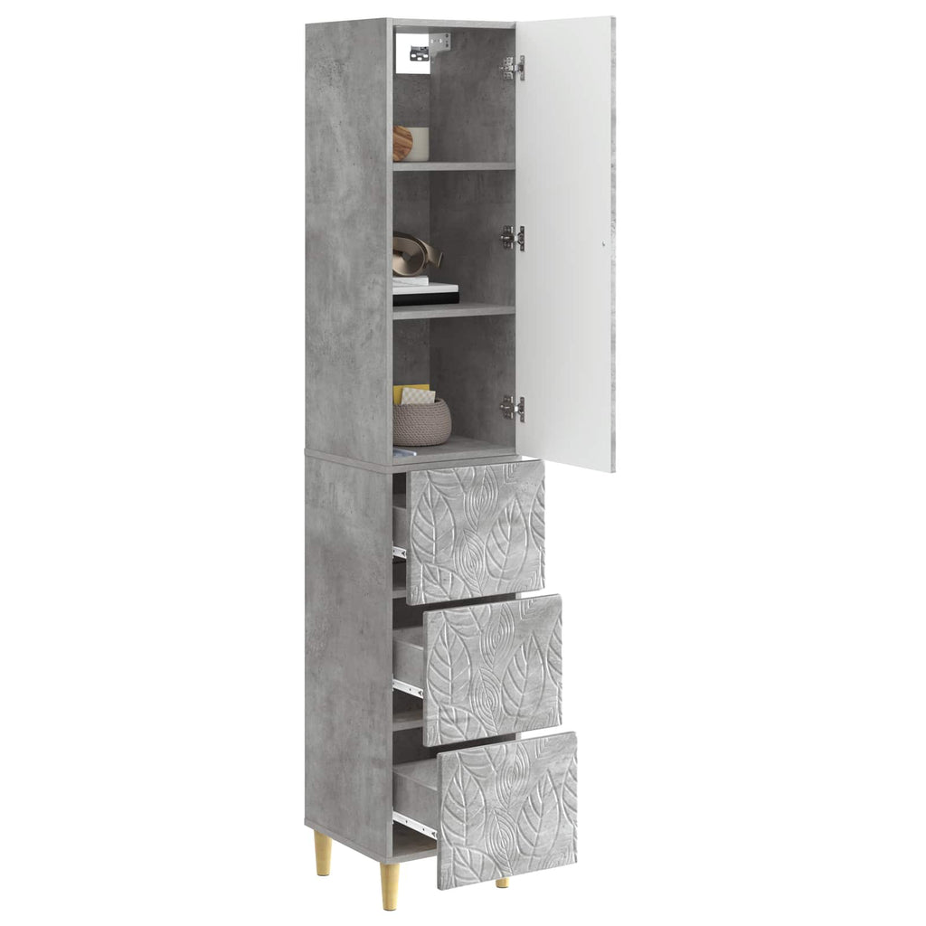 Schrankset 2 pcs Betongrau 33 x 34,5 x 90 cm Holzwerkstoff