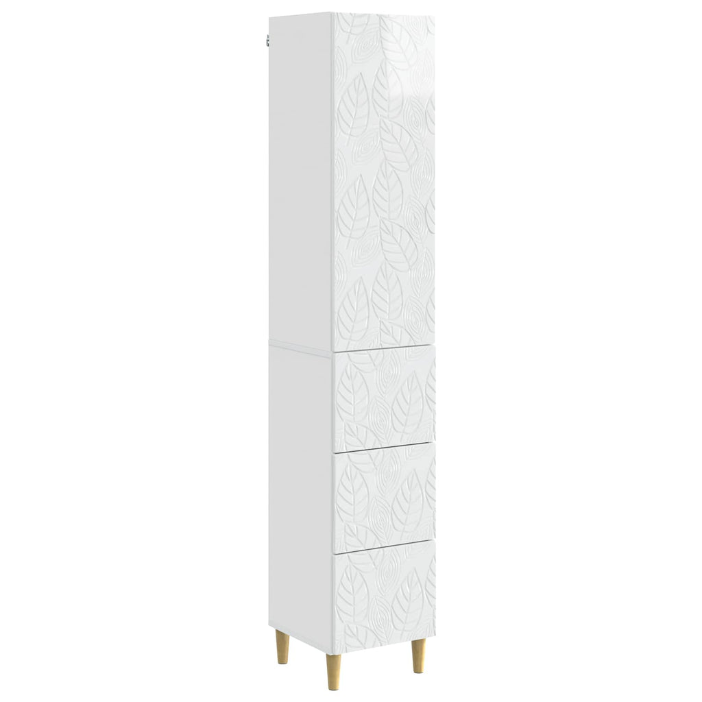 Schrankset 2 pcs Hochglanz Weiß 33 x 34,5 x 90 cm Holzwerkstoff
