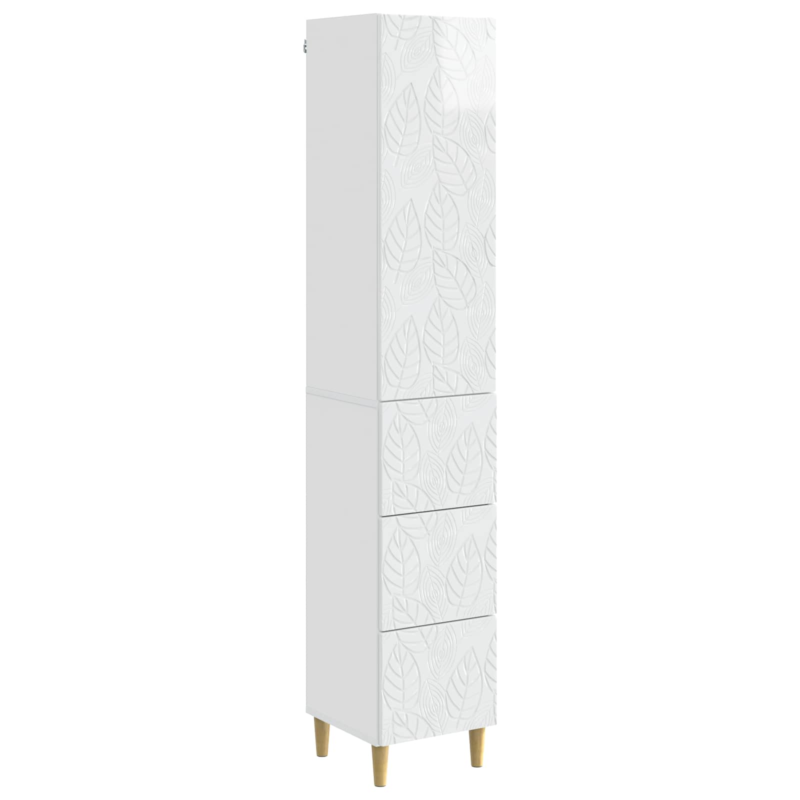 Schrankset 2 pcs Hochglanz Weiß 33 x 34,5 x 90 cm Holzwerkstoff