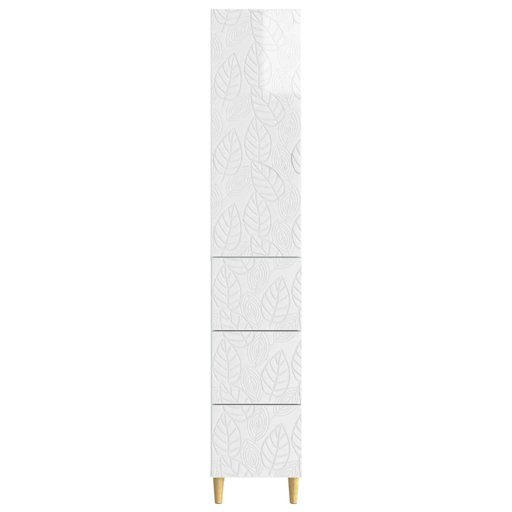 Schrankset 2 pcs Hochglanz Weiß 33 x 34,5 x 90 cm Holzwerkstoff