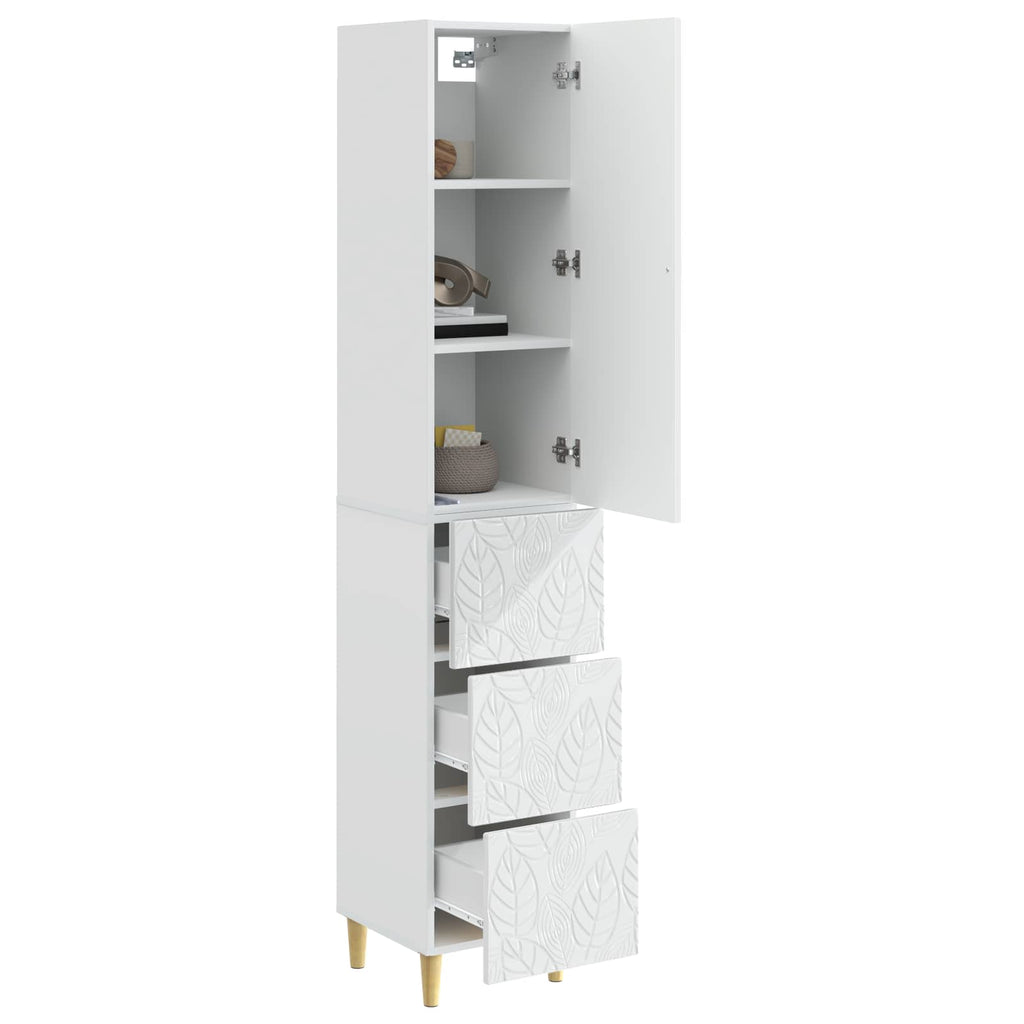 Schrankset 2 pcs Hochglanz Weiß 33 x 34,5 x 90 cm Holzwerkstoff
