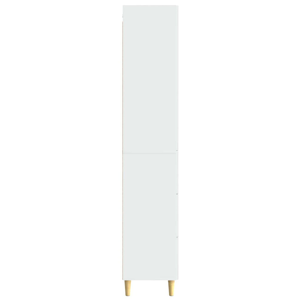 Schrankset 2 pcs Hochglanz Weiß 33 x 34,5 x 90 cm Holzwerkstoff