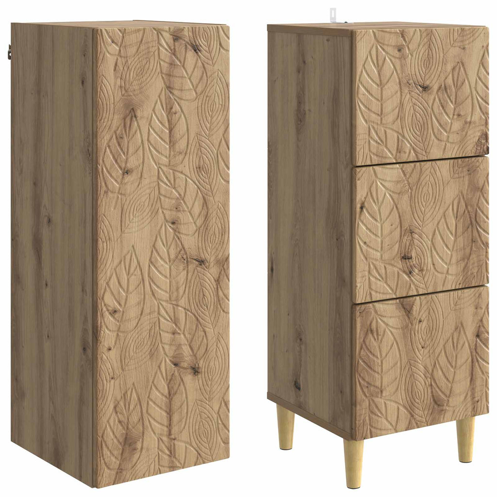 Schrankset 2 pcs Artisan-Eiche 33 x 34,5 x 90 cm Holzwerkstoff
