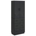 Schrankset 2 pcs Schwarz 66 x 34,5 x 87 cm Holzwerkstoff