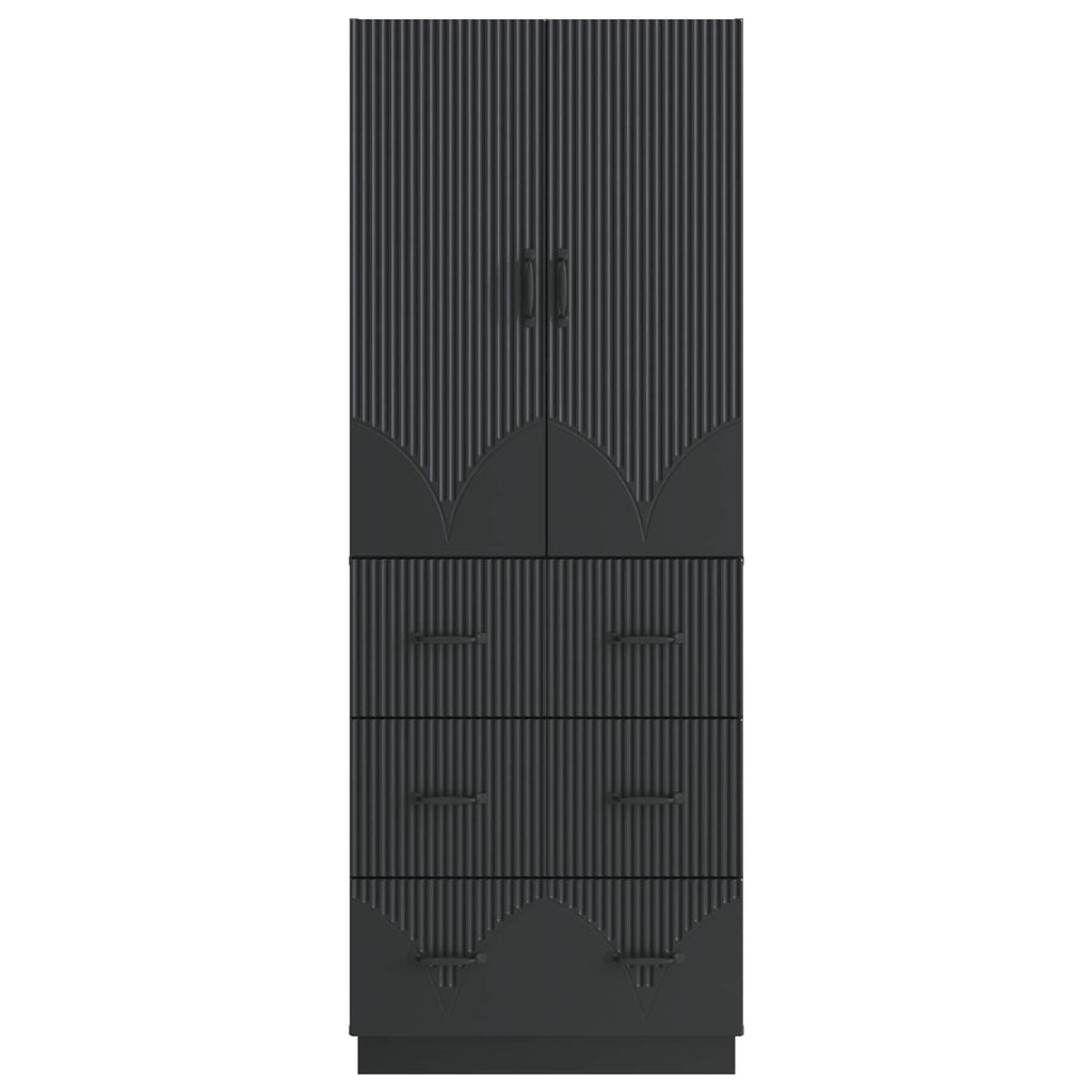 Schrankset 2 pcs Schwarz 66 x 34,5 x 87 cm Holzwerkstoff