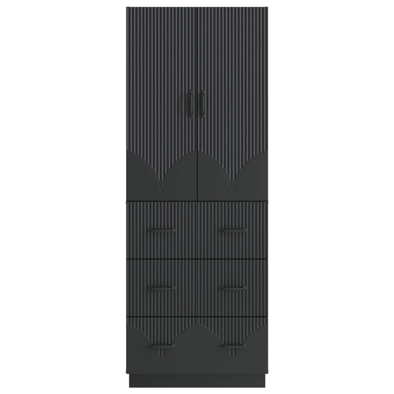 Schrankset 2 pcs Schwarz 66 x 34,5 x 87 cm Holzwerkstoff