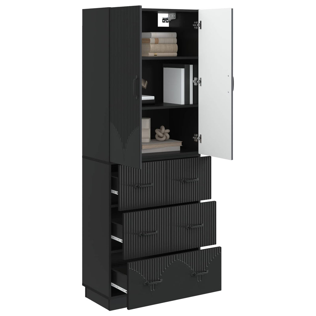 Schrankset 2 pcs Schwarz 66 x 34,5 x 87 cm Holzwerkstoff