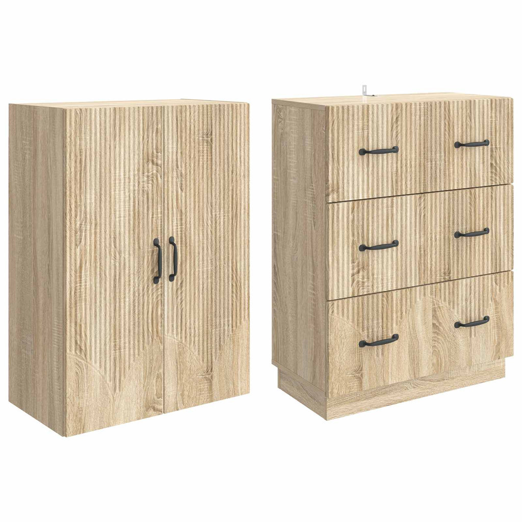 Schrankset 2 pcs Sonoma-Eiche 66 x 34,5 x 87 cm Holzwerkstoff