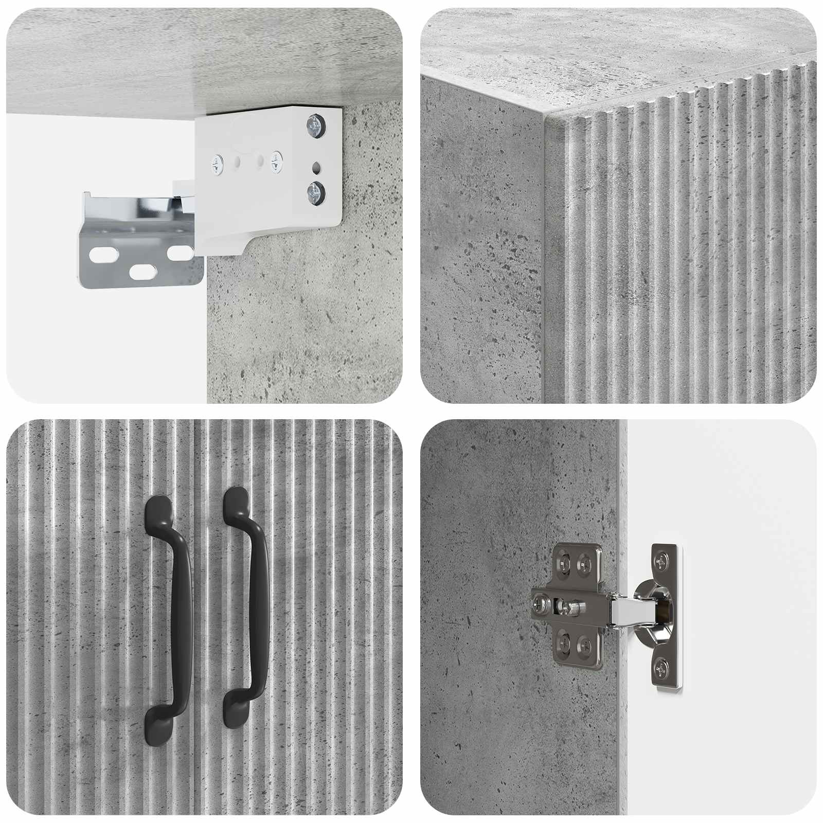 Schrankset 2 pcs Betongrau 66 x 34,5 x 87 cm Holzwerkstoff