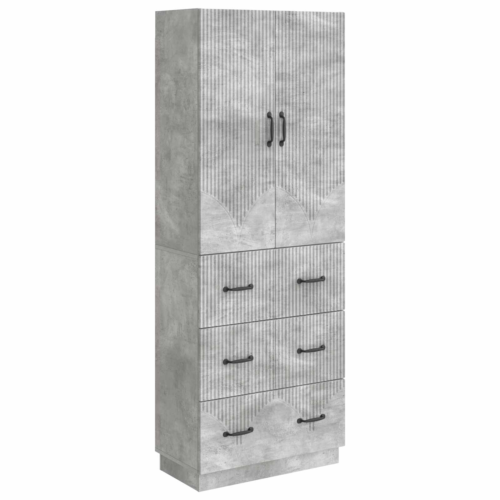 Schrankset 2 pcs Betongrau 66 x 34,5 x 87 cm Holzwerkstoff