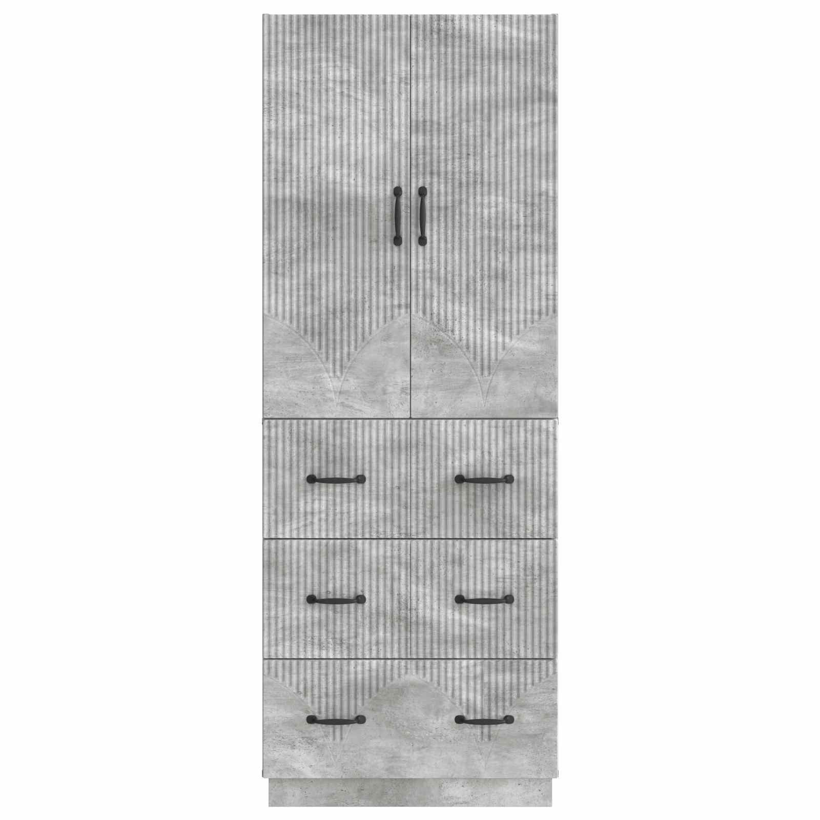 Schrankset 2 pcs Betongrau 66 x 34,5 x 87 cm Holzwerkstoff