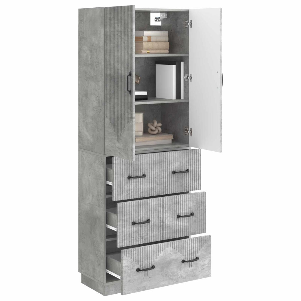 Schrankset 2 pcs Betongrau 66 x 34,5 x 87 cm Holzwerkstoff