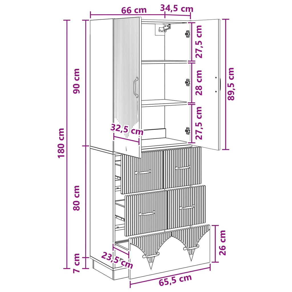 Schrankset 2 pcs Betongrau 66 x 34,5 x 87 cm Holzwerkstoff