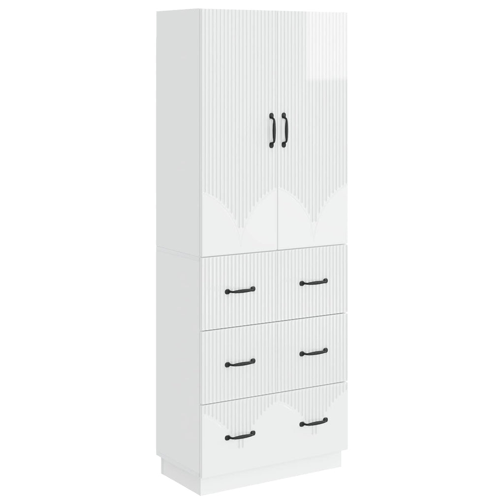 Schrankset 2 pcs Hochglanz Weiß 66 x 34,5 x 87 cm Holzwerkstoff