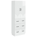 Schrankset 2 pcs Hochglanz Weiß 66 x 34,5 x 87 cm Holzwerkstoff