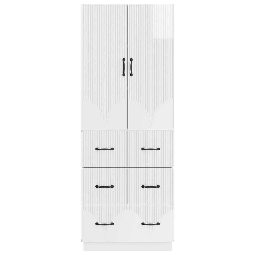 Schrankset 2 pcs Hochglanz Weiß 66 x 34,5 x 87 cm Holzwerkstoff