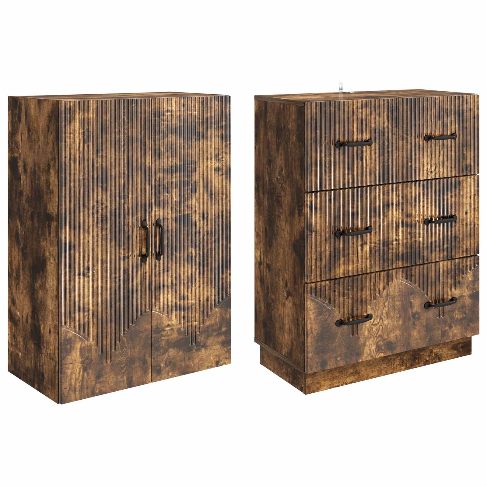 Schrankset 2 pcs Geräucherte Eiche 66 x 34,5 x 87 cm