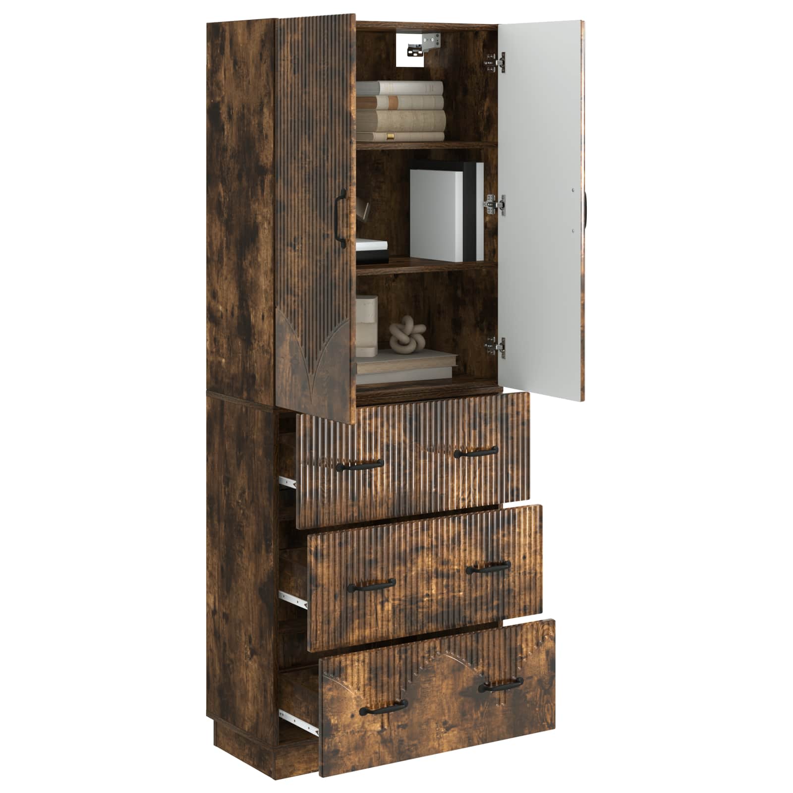 Schrankset 2 pcs Geräucherte Eiche 66 x 34,5 x 87 cm