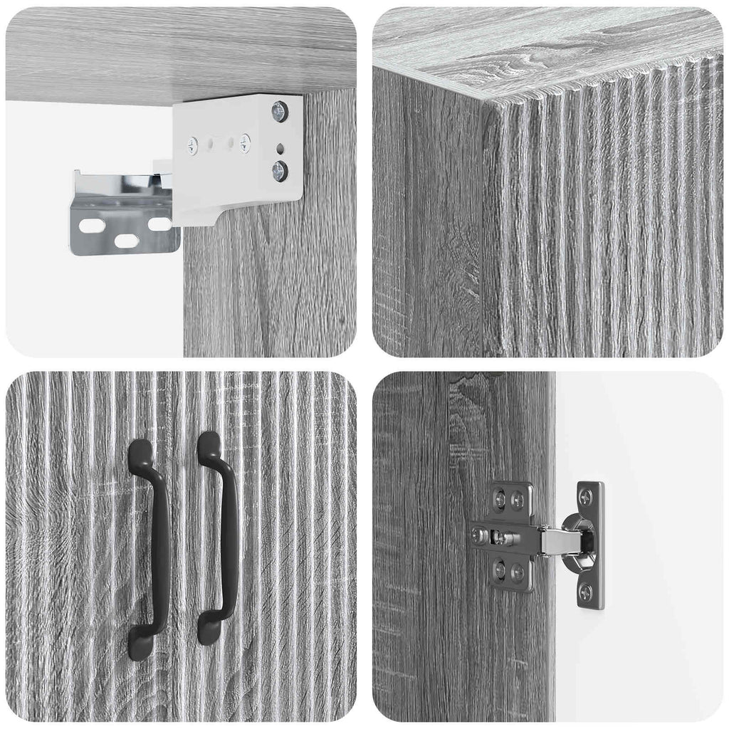 Schrankset 2 pcs Grau Sonoma 66 x 34,5 x 87 cm Holzwerkstoff