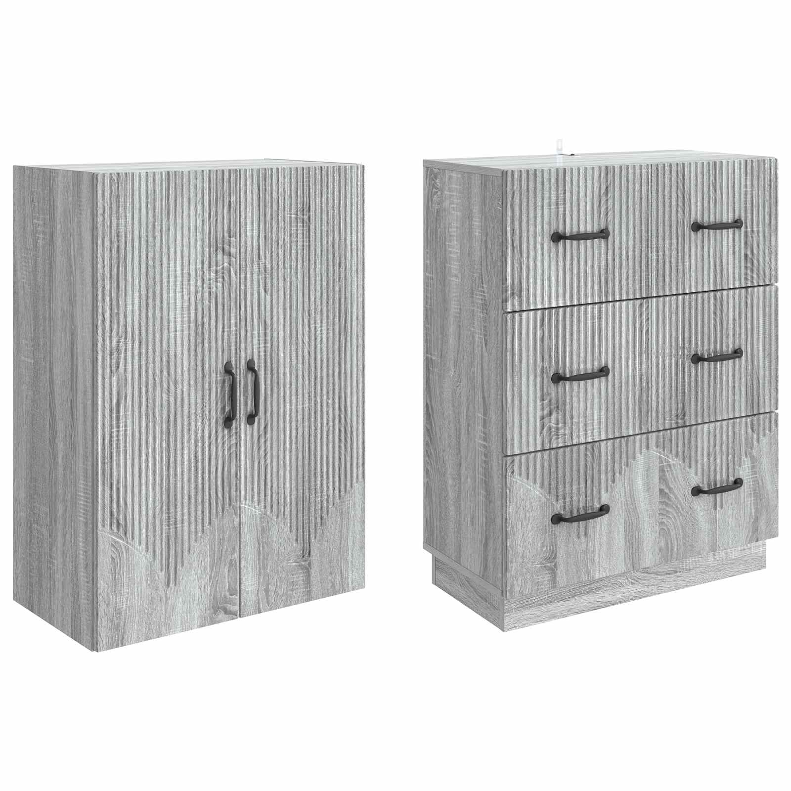 Schrankset 2 pcs Grau Sonoma 66 x 34,5 x 87 cm Holzwerkstoff