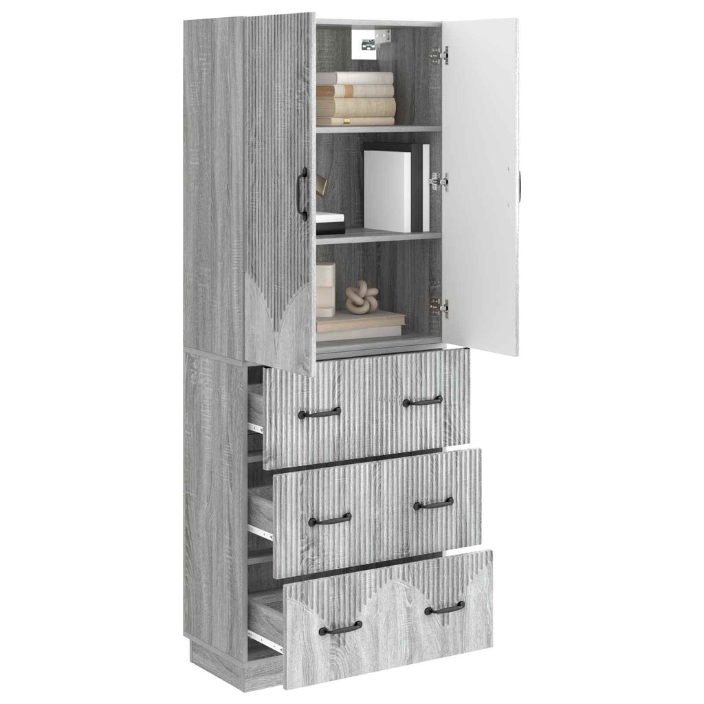 Schrankset 2 pcs Grau Sonoma 66 x 34,5 x 87 cm Holzwerkstoff