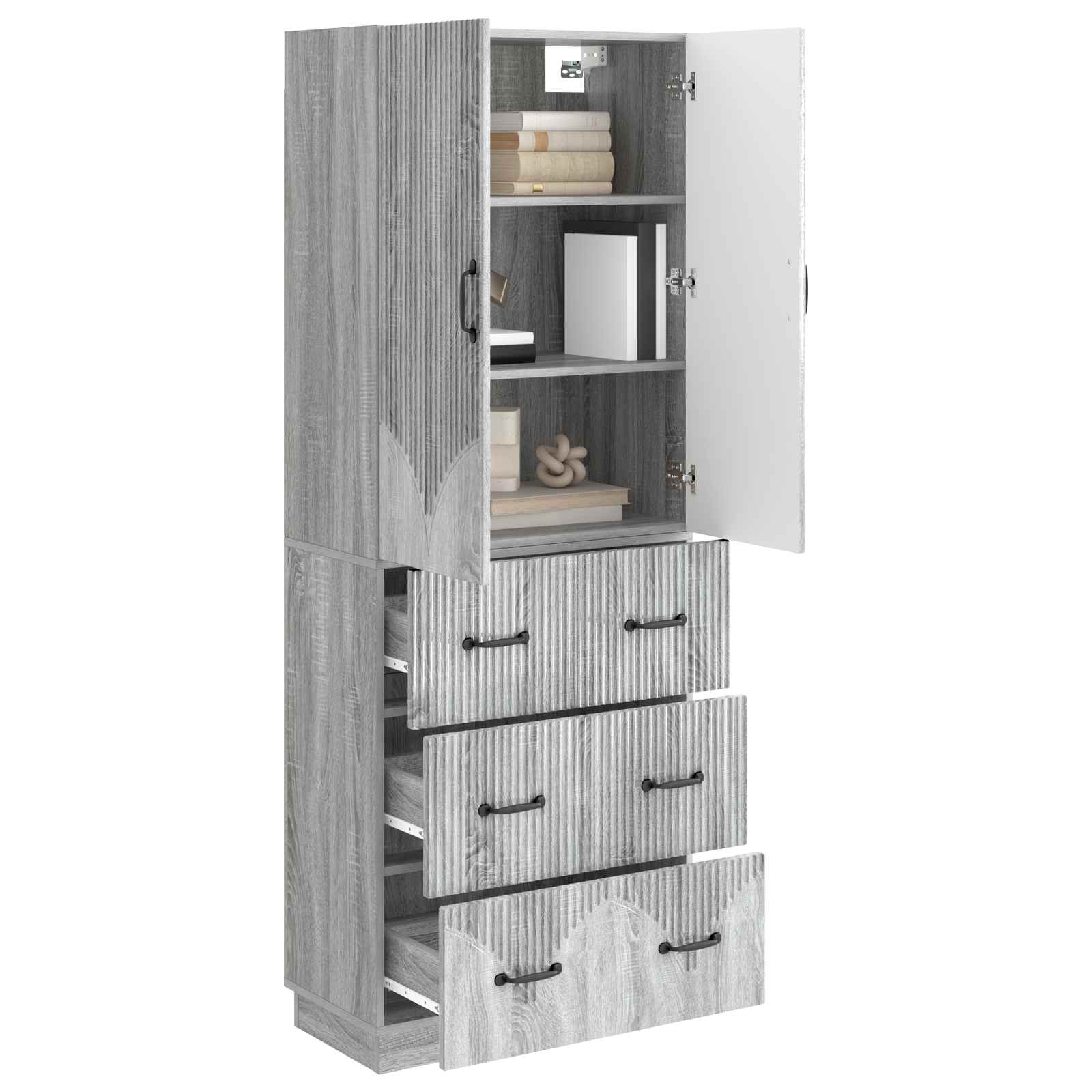 Schrankset 2 pcs Grau Sonoma 66 x 34,5 x 87 cm Holzwerkstoff