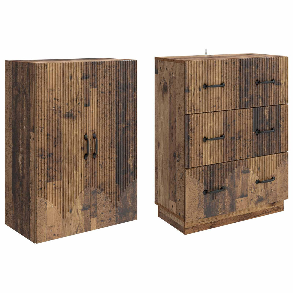 Schrankset 2 pcs Altholz 66 x 34,5 x 87 cm Holzwerkstoff