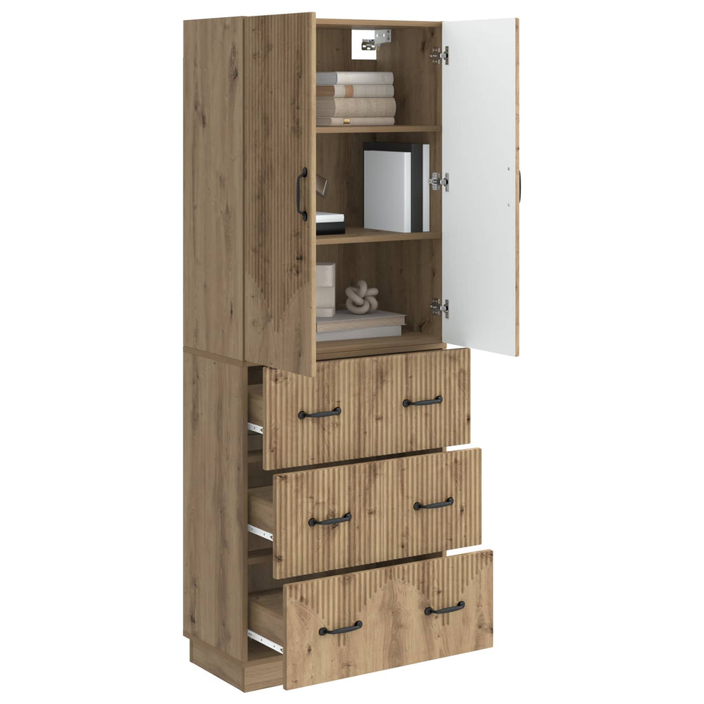 Schrankset 2 pcs Artisan-Eiche 66 x 34,5 x 87 cm Holzwerkstoff