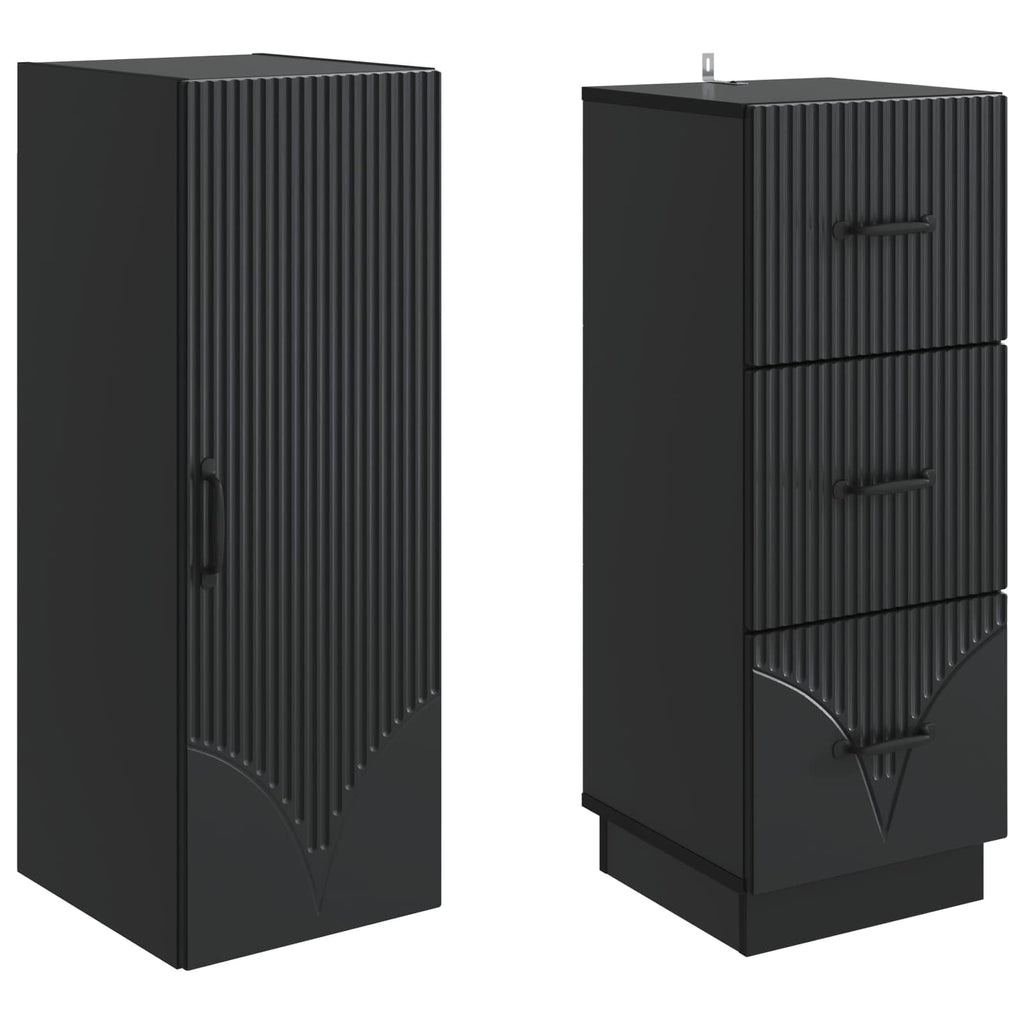 Schrankset 2 pcs Schwarz 33 x 34,5 x 87 cm Holzwerkstoff