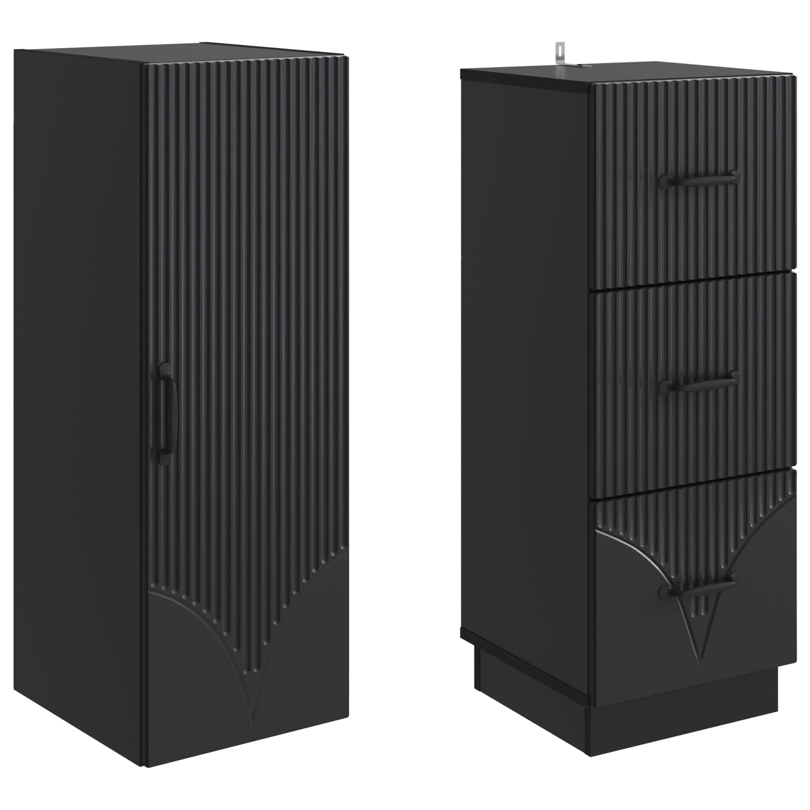 Schrankset 2 pcs Schwarz 33 x 34,5 x 87 cm Holzwerkstoff