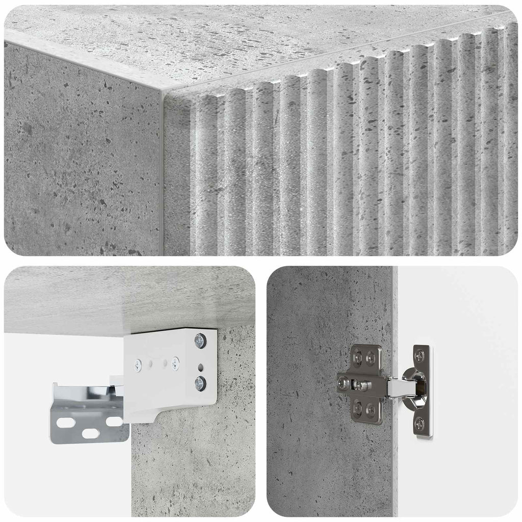 Schrankset 2 pcs Betongrau 33 x 34,5 x 87 cm Holzwerkstoff
