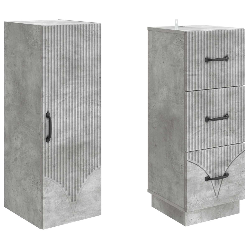 Schrankset 2 pcs Betongrau 33 x 34,5 x 87 cm Holzwerkstoff