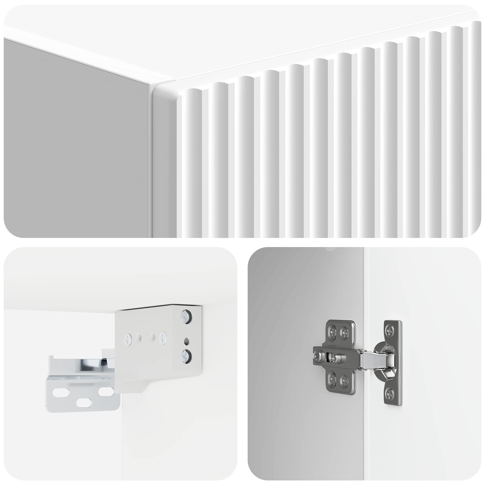 Schrankset 2 pcs Hochglanz Weiß 33 x 34,5 x 87 cm Holzwerkstoff
