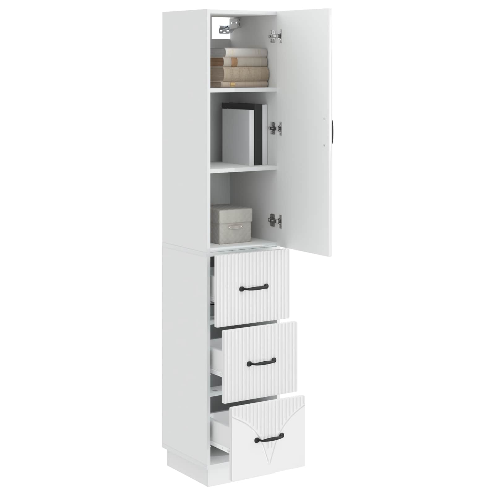 Schrankset 2 pcs Hochglanz Weiß 33 x 34,5 x 87 cm Holzwerkstoff
