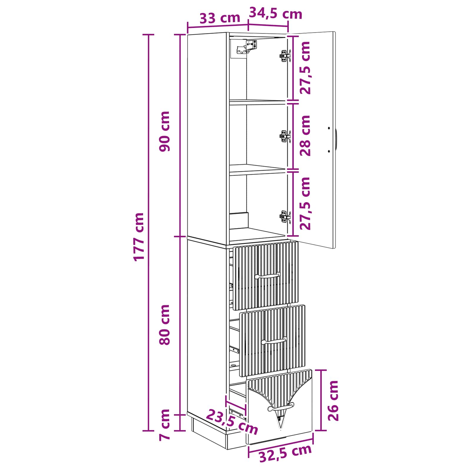 Schrankset 2 pcs Hochglanz Weiß 33 x 34,5 x 87 cm Holzwerkstoff