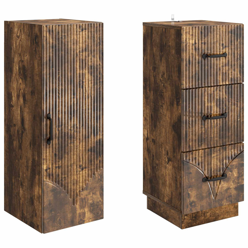 Schrankset 2 pcs Geräucherte Eiche 33 x 34,5 x 87 cm