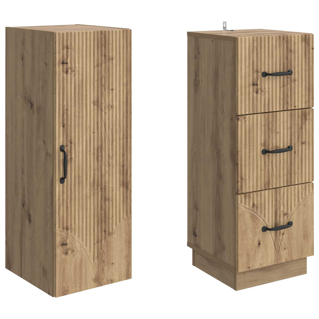 Schrankset 2 pcs Artisan-Eiche 33 x 34,5 x 87 cm Holzwerkstoff