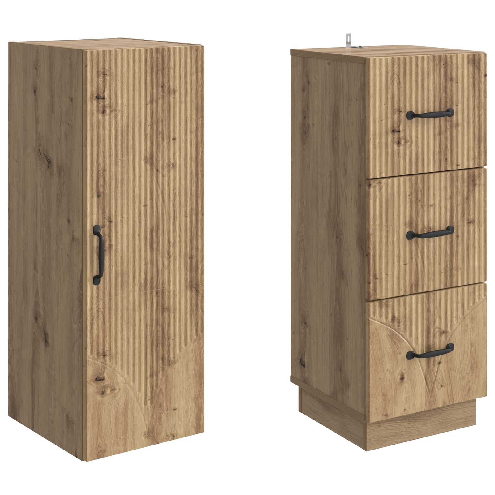 Schrankset 2 pcs Artisan-Eiche 33 x 34,5 x 87 cm Holzwerkstoff