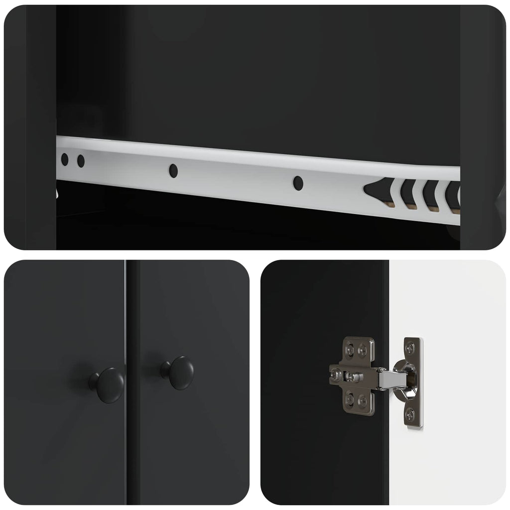Schrankset 2 pcs Schwarz 66 x 34,5 x 90 cm Holzwerkstoff