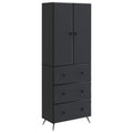 Schrankset 2 pcs Schwarz 66 x 34,5 x 90 cm Holzwerkstoff