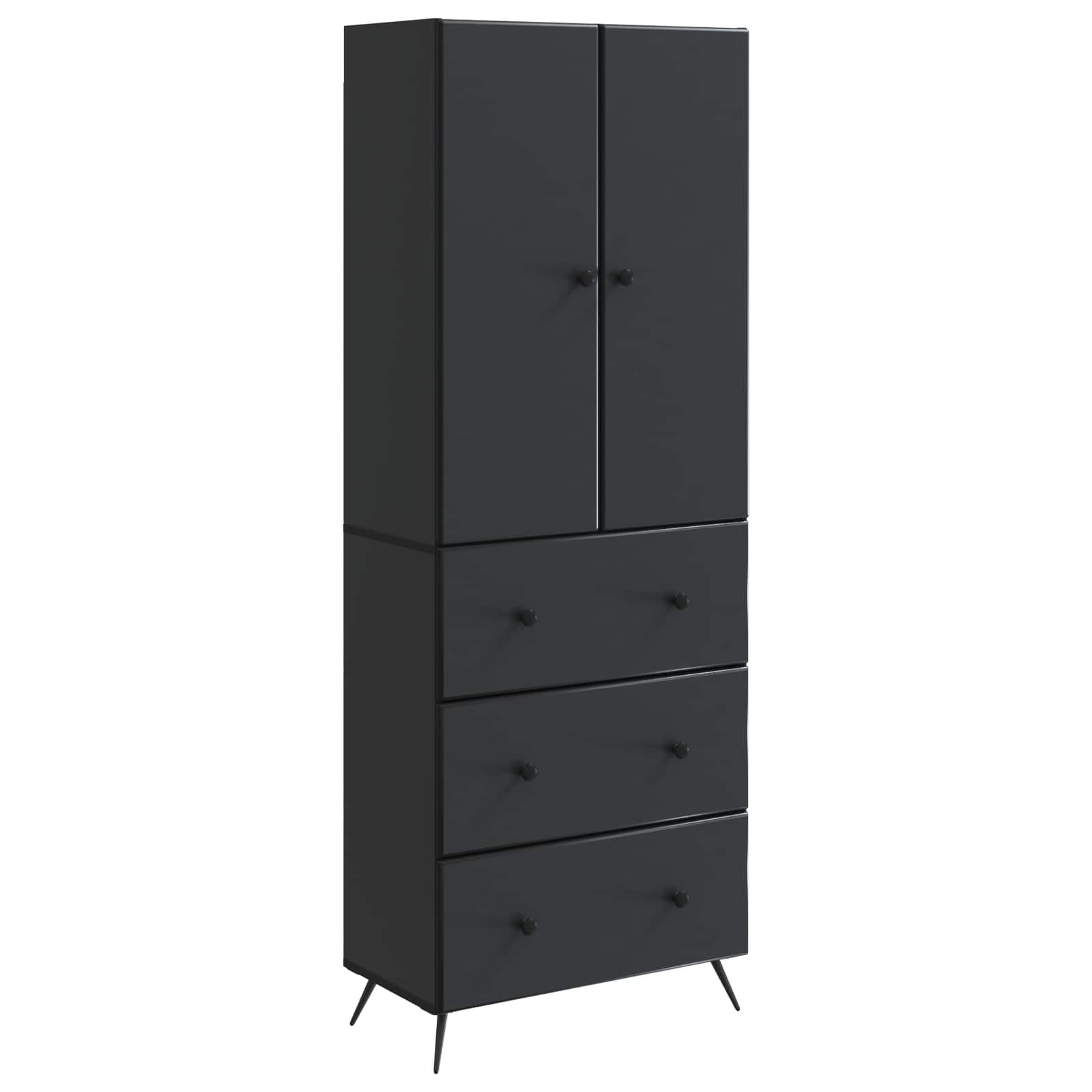 Schrankset 2 pcs Schwarz 66 x 34,5 x 90 cm Holzwerkstoff