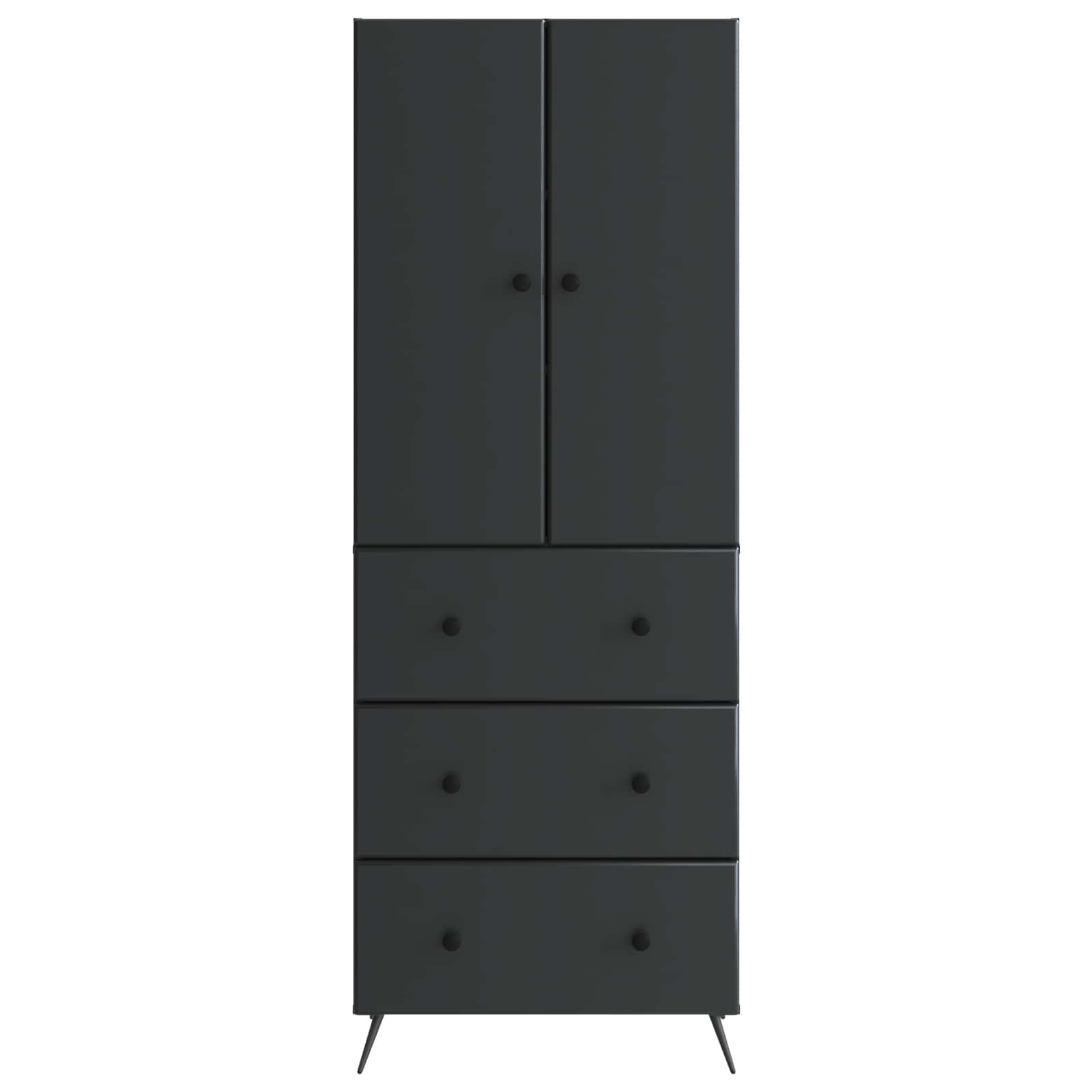 Schrankset 2 pcs Schwarz 66 x 34,5 x 90 cm Holzwerkstoff