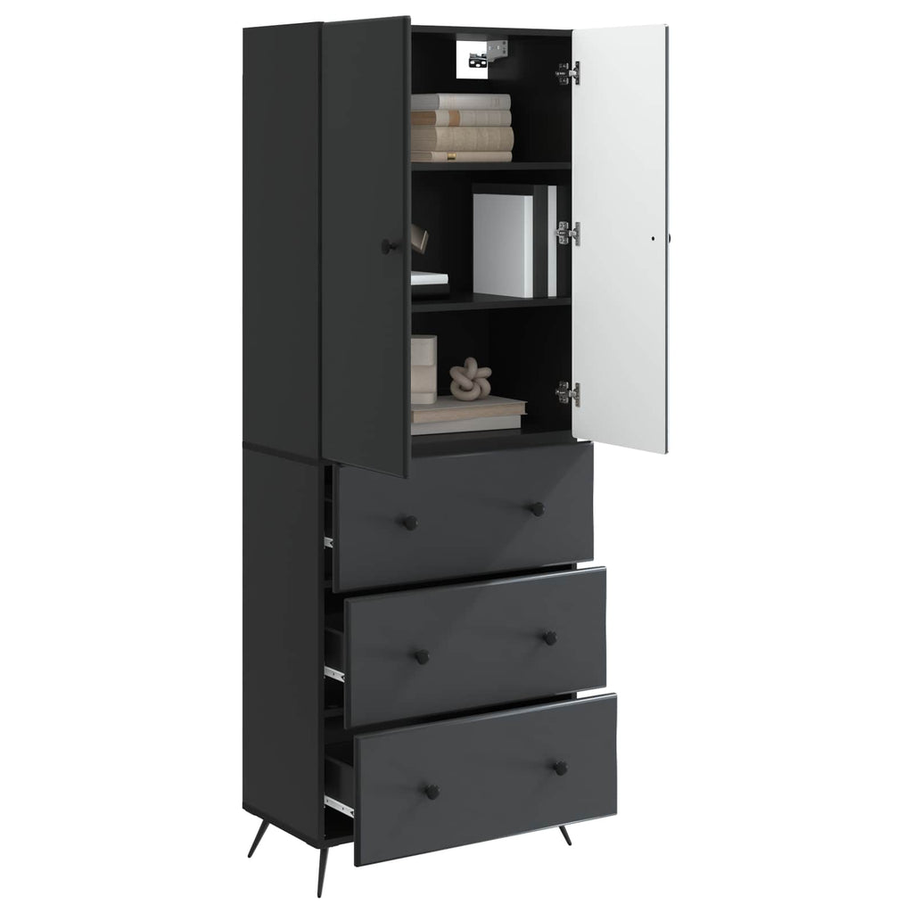 Schrankset 2 pcs Schwarz 66 x 34,5 x 90 cm Holzwerkstoff