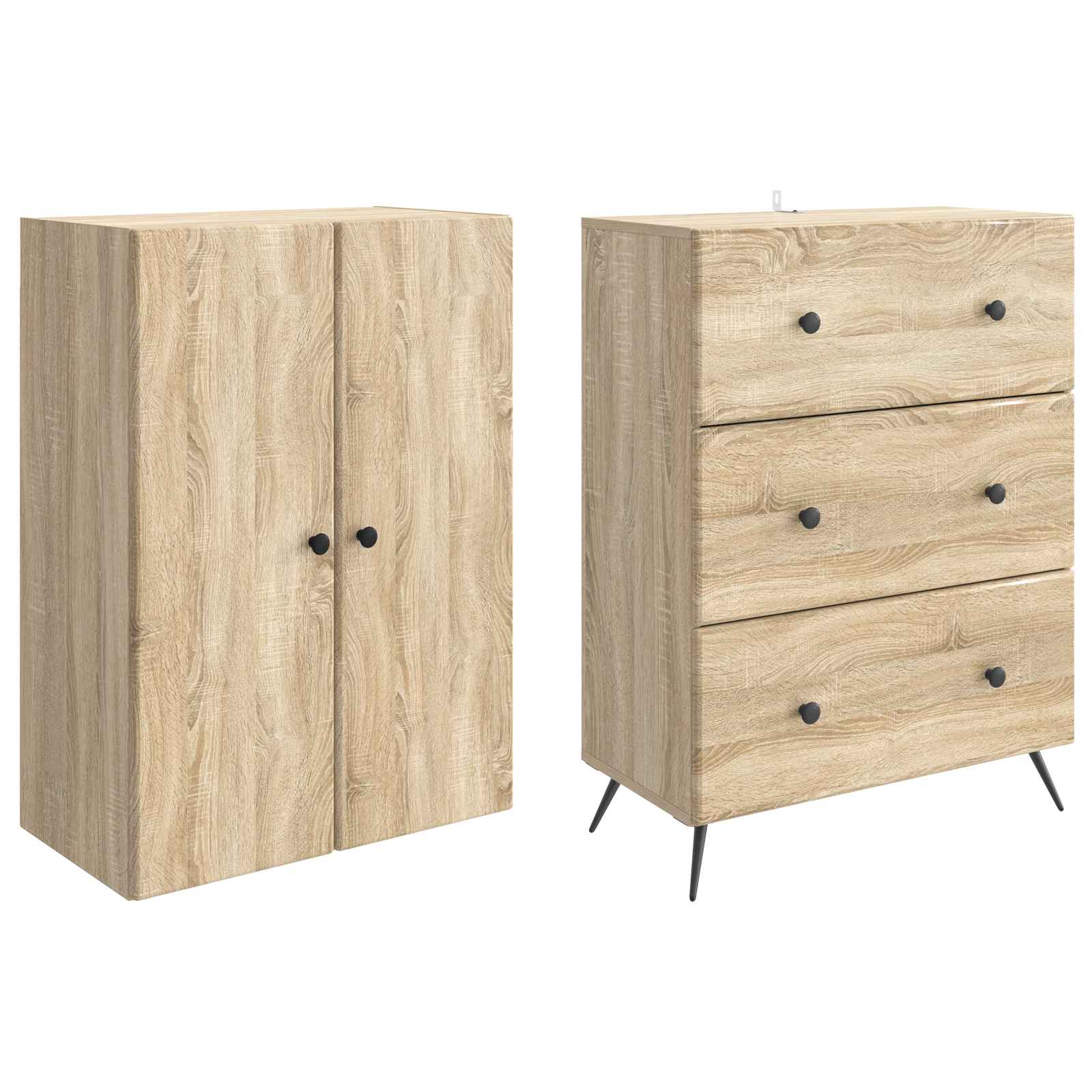 Schrankset 2 pcs Sonoma-Eiche 66 x 34,5 x 90 cm Holzwerkstoff