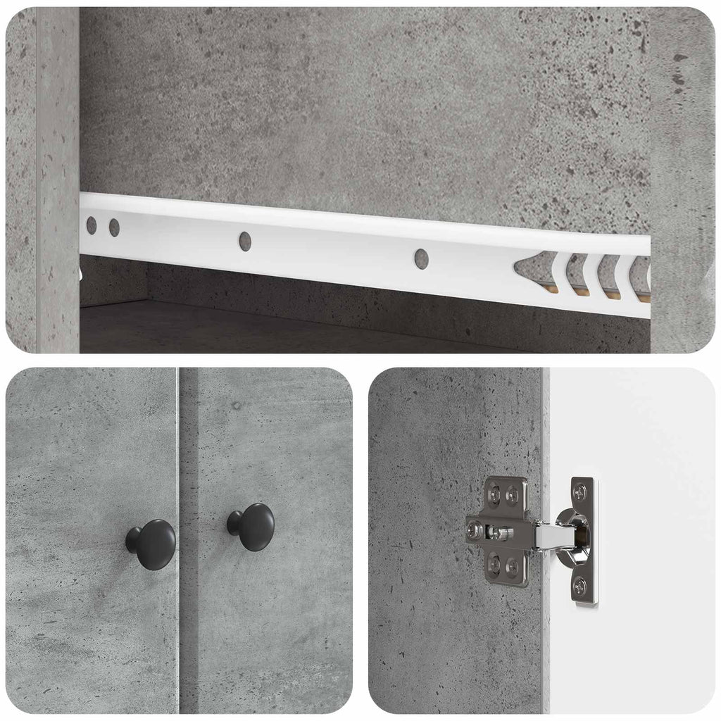 Schrankset 2 pcs Betongrau 66 x 34,5 x 90 cm Holzwerkstoff
