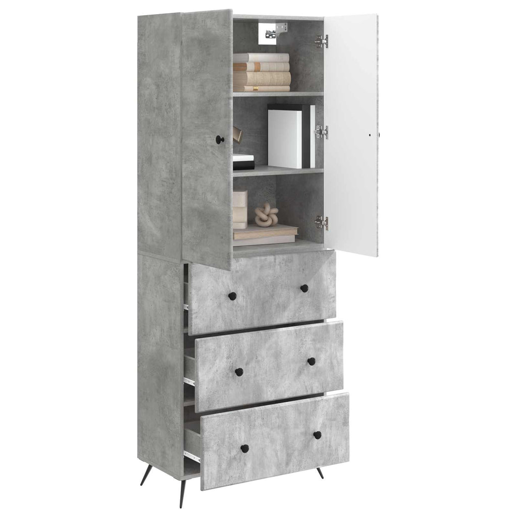 Schrankset 2 pcs Betongrau 66 x 34,5 x 90 cm Holzwerkstoff