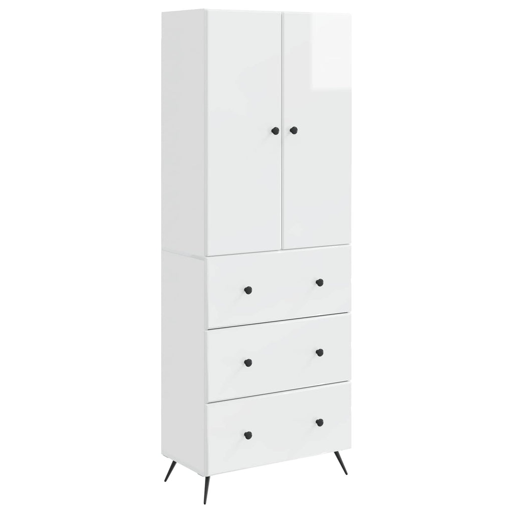Schrankset 2 pcs Hochglanz Weiß 66 x 34,5 x 90 cm Holzwerkstoff