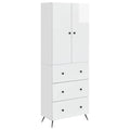 Schrankset 2 pcs Hochglanz Weiß 66 x 34,5 x 90 cm Holzwerkstoff