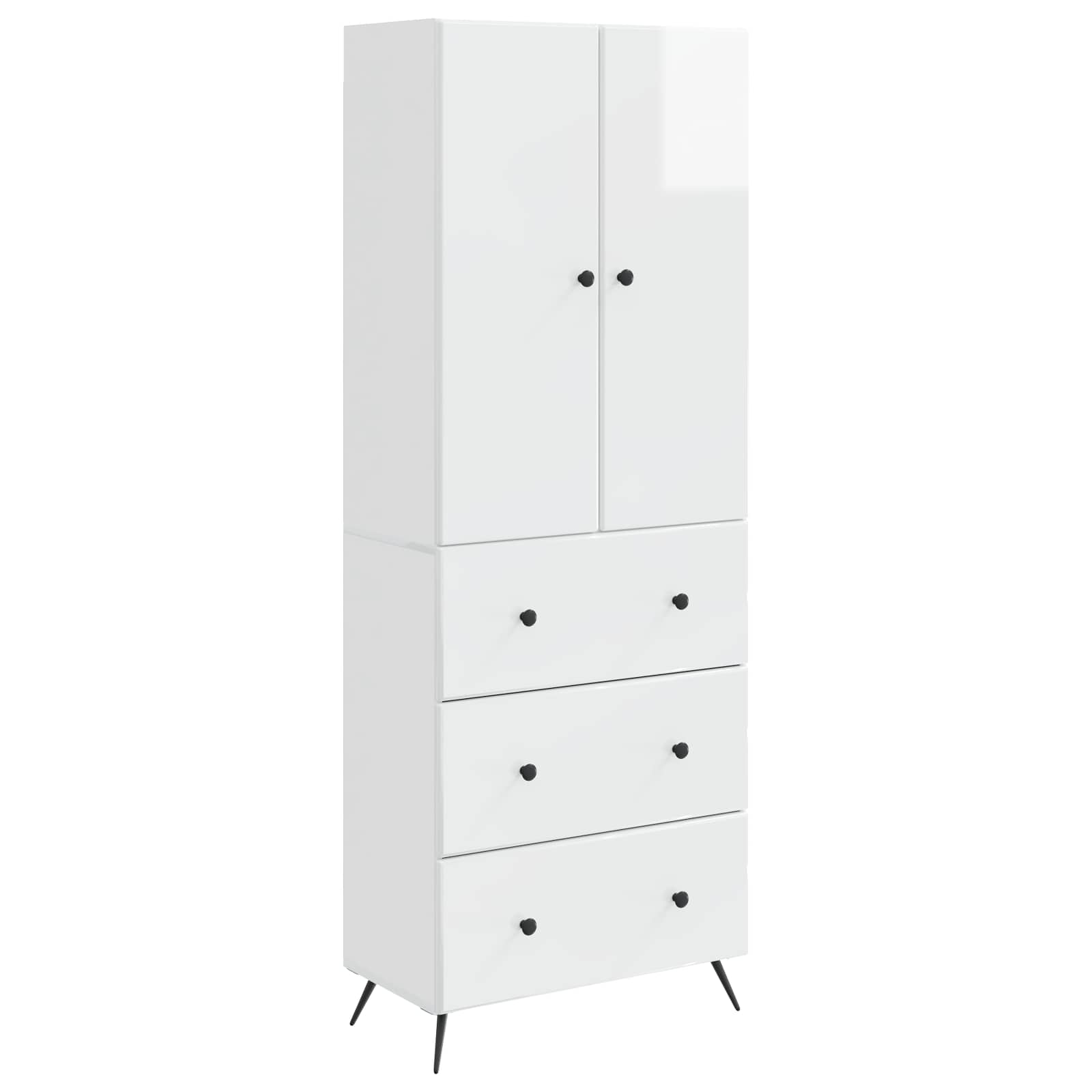 Schrankset 2 pcs Hochglanz Weiß 66 x 34,5 x 90 cm Holzwerkstoff
